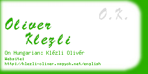 oliver klezli business card